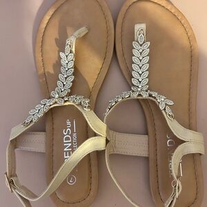 Brand New- Trends Up Sandals. Size 7. Beige
